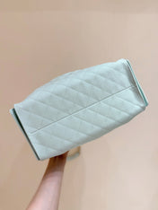 CHANEL 25S HANDBAG IN PALE CYAN 40 GRAINED CALFSKIN GOLD HARDWARE
