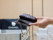 CHANEL 25S FLAP CHARM BAG 13 IN CHOCOLATE BROWN LAMBSKIN