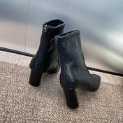 DIOR 25S D-SHADOW COUTURE SERIES ANKLE BOOTS 90MM IN BLACK CALFSKIN