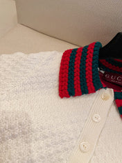 GUCCI SHORT-SLEEVE KNIT POLO SHIRT STYLE 113