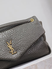 YSL 25S CALYPSO BAG 38 IN ARMY GREEN GRAINED LAMBSKIN GOLD HARDWARE