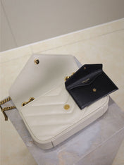 LOULOU SMALL 24 IN WHITE SHEEPSKIN GOLD HARDWARE