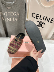 KNITTED MULES IN COLORFUL WOOL