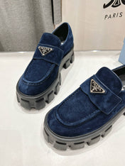 MONOLITH LOAFERS IN NAVY BLUE SUEDE