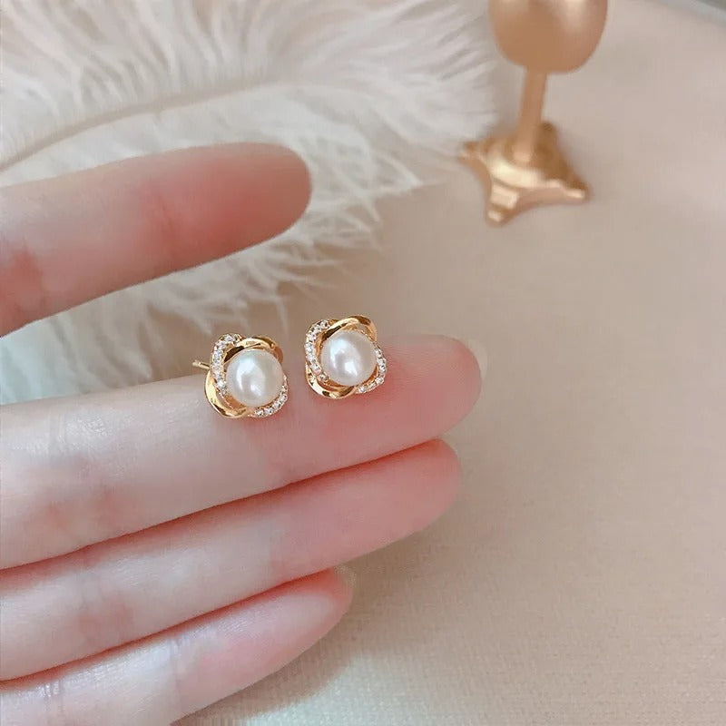 Earrings Zircon Pearl