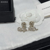 LETTERS CRYSTALS EARRINGS IN METAL GOLD WITH PEARLS